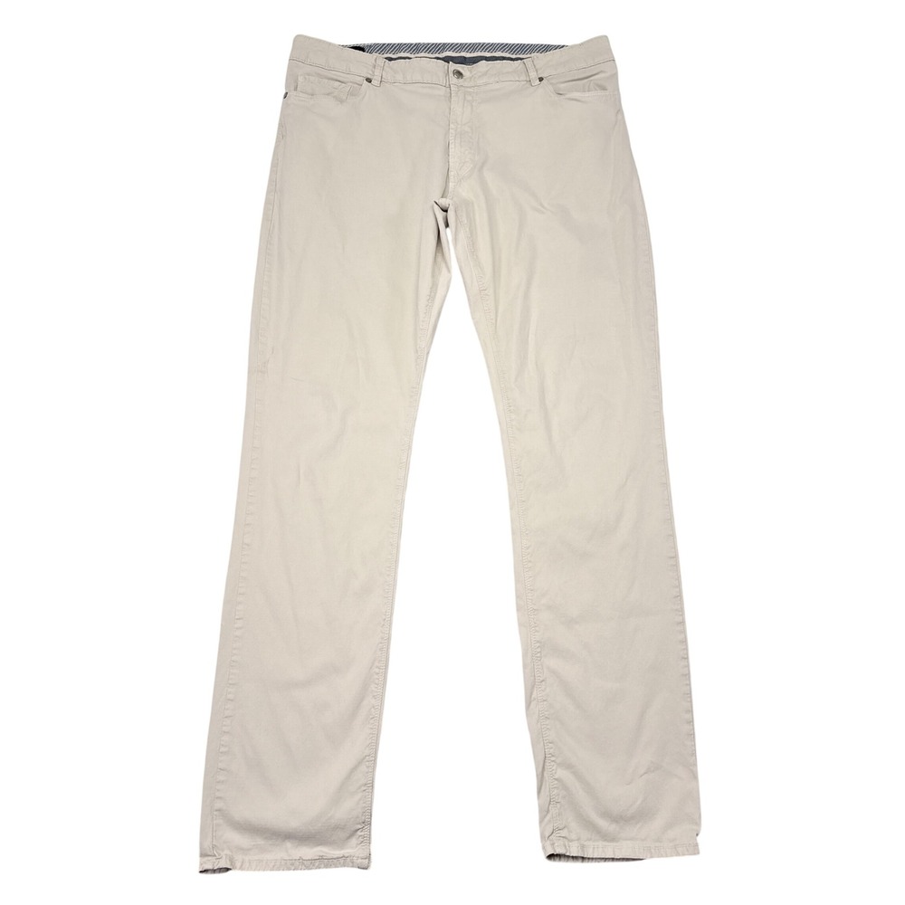 Peter Millar Pants‎ Mens Size 38 Ivory Golf 5 Pocket Tailored Fit Menswear